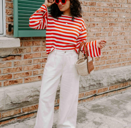 How to Style Brightly Colored Tops with Neutral Bottoms